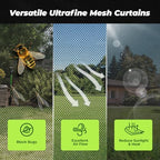 2 Pcs Mosquito Net Curtains, Customized Mesh Curtain for Instant Gazebo, Anti-Bugs, Breathable, Viewing, Buckle, alternate