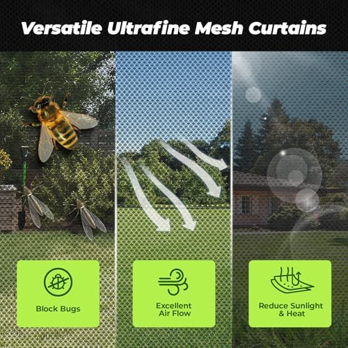 2 Pcs Mosquito Net Curtains, Customized Mesh Curtain for Instant Gazebo, Anti-Bugs, Breathable, Viewing, Buckle, alternate