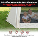 2 Pcs Mosquito Net Curtains, Customized Mesh Curtain for Instant Gazebo, Anti-Bugs, Breathable, Viewing, Buckle, alternate