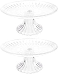 2 Pcs Party Cake Display Tray Clear Acrylic Serving Tray in Transparent