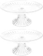 2 Pcs Party Cake Display Tray Clear Acrylic Serving Tray in Transparent