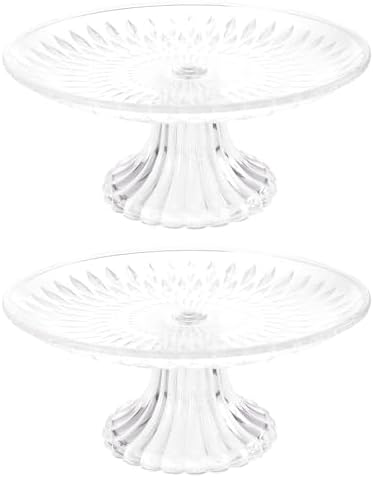2 Pcs Party Cake Display Tray Clear Acrylic Serving Tray in Transparent