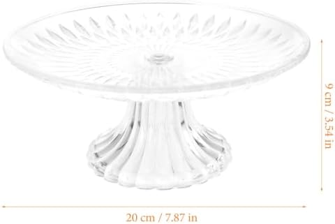 2 Pcs Party Cake Display Tray Clear Acrylic Serving Tray in Transparent, alternate view 3