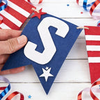 2 Pcs Patriotic 4th of July Garlands, red White and Blue Garland for Memorial Day, Fourth of July Independence, alternate