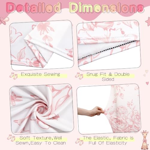 2 Pcs Pink Floral Arch Covers Backdrop 7.2ft 6ft Stretchy Fabric Covers for Ripples Wedding Bridal Shower Baby, alternate