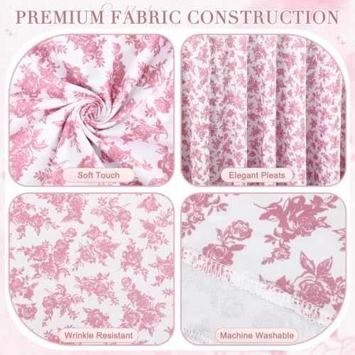 2 Pcs Pink Rose 6 ft Stretch Rectangle Table Covers, 72'' x 30'', alternate view 4