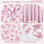 2 Pcs Pink Rose 6 ft Stretch Rectangle Table Covers, 72'' x 30'', alternate view 4
