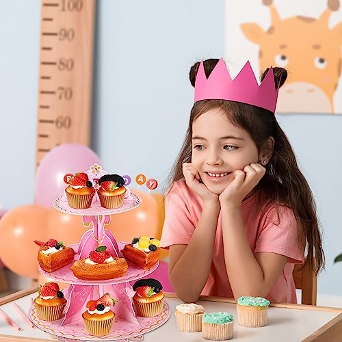 2 Pcs Princess Cupcake Stands, 3 Tier Castle Dessert Towers, alternate view 2