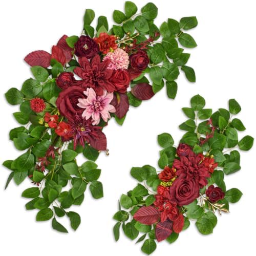 2 PCS Red Wedding Arch Flowers, Flowers for Arch Backdrop