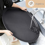 2 Pcs Restaurant Serving Trays Oval, 24 x 29 Inch, Black in 24 x 29 Inch in Black, alternate view 2