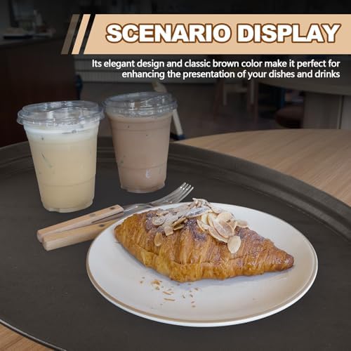 2 Pcs Restaurant Serving Trays Oval, 24 x 29 Inch, Brown in 24 x 29 Inch in Brown, alternate view 5