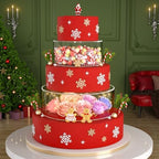 2 Pcs Round Acrylic Cake Stand with Lid, Clear Fillable Cake Tier in 10 x10 x 4, 6 x 6 x 4 inch in Transparent