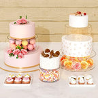 2 Pcs Round Acrylic Cake Stand with Lid, Clear Fillable Cake Tier in 10 x10 x 4, 6 x 6 x 4 inch in Transparent, alternate