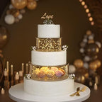 2 Pcs Round Acrylic Cake Stand with Lid, Clear Fillable Cake Tier in 10 x10 x 4, 6 x 6 x 4 inch in Transparent, alternate