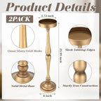 2 Pcs Round Martini Drink Table for Small Spaces, Brass, alternate view 3