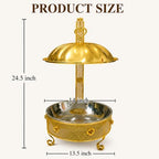 2 PCS Royal Gold Chafing Dish Buffet Set, 8L Round Server with Dome Lid, [Game Changer Maifanite-Coated], alternate view 5