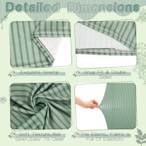 2 Pcs Sage Green Floral Arch Covers Backdrop 7.2ft 6ft Stretchy Fabric Covers for Ripples Wedding Bridal Shower, alternate