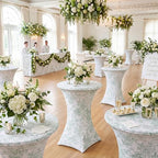 2 Pcs Sage Green Floral Cocktail Table Covers, 32'' x 43'', alternate view 5