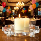 2 Pcs Scalloped Acrylic Risers for Diaplay, Thick Clear Pedestal Stands Candle Tray Riser, Double as Tabletop, alternate view