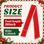 2 Pcs Scalloped Wreath Sash for Front Door, Red Ruffle Wreath Ribbon, alternate view 2