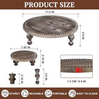 2 Pcs Set Farmhouse Wood Riser, Vintage Wooden Display Riser in Natural Wood, alternate view 3