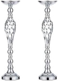 2 Pcs Silver 23in Metal Flower Arrangement Stand for Wedding Home Decor.Vases Centerpieces for Table, Party