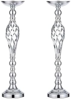 2 Pcs Silver 23in Metal Flower Arrangement Stand for Wedding Home Decor.Vases Centerpieces for Table, Party