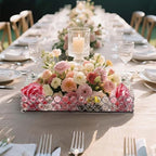 2 Pcs Silver Metal Crystal Mirror Tray - 11.2"x8.1" Table Centerpieces Tray, Multi-Functional Display for, alternate view 4