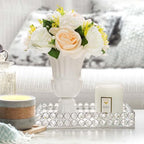 2 Pcs Silver Metal Crystal Mirror Tray - 11.2"x8.1" Table Centerpieces Tray, Multi-Functional Display for, alternate view 7