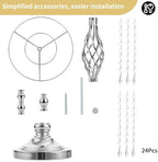 2 Pcs Silver Wedding Centerpieces Flower Stand,55cm Height Wedding Road Lead Flower Vases, Crystal Artificial, alternate view