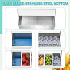 2 Pcs Stainless Steel 6Slot Chilled Condiment Caddy with 4 Ice Boxes, alternate view 2