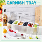 2 Pcs Stainless Steel 6Slot Chilled Condiment Caddy with 4 Ice Boxes, alternate view 6