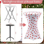 2 Pcs Strawberry Stretch Cocktail Table Covers, 32'' x 43'', alternate view 4