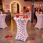 2 Pcs Strawberry Stretch Cocktail Table Covers, 32'' x 43'', alternate view 5