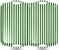 2 Pcs Stripe Serving Trays with Handle Green White Melamine Rectangular Trays Reusable Decorative Food Serving