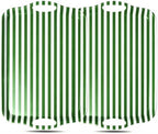 2 Pcs Stripe Serving Trays with Handle Green White Melamine Rectangular Trays Reusable Decorative Food Serving