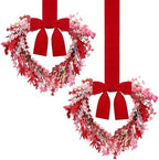 2 Pcs Valentine Heart Wreath 9" Small Wreaths for Door