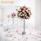 2 Pcs Versatile Metal Flower Arrangement, Candle Holder Stand Set Candlelabra for Wedding Party Dinner, alternate view 2