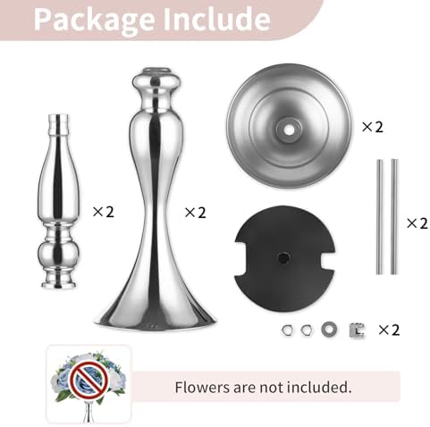 2 Pcs Versatile Metal Flower Arrangement, Candle Holder Stand Set Candlelabra for Wedding Party Dinner, alternate view 5