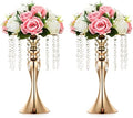 2 Pcs Versatile Metal Flower Arrangement Stand, 13.8in/35cm Height Elegant Wedding Centerpieces Flower Vase