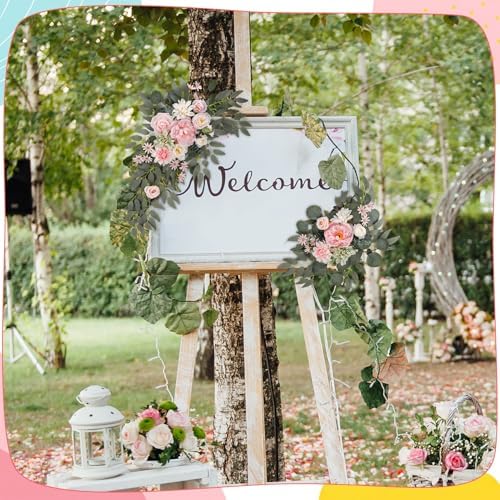 2 Pcs Wedding Arch Decorations, Pink Arch Flowers Swag Peony, alternate view 4