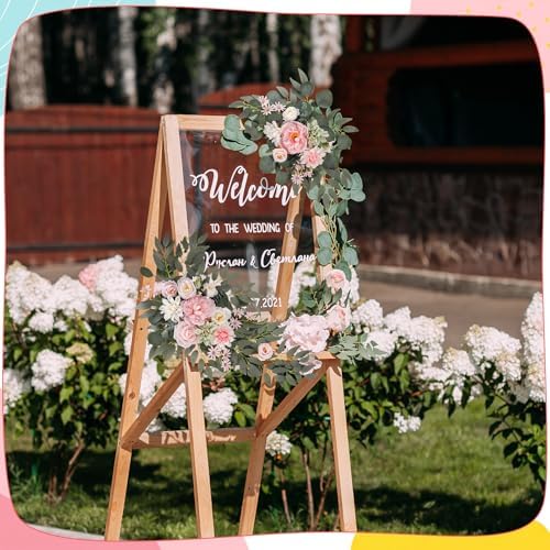 2 Pcs Wedding Arch Decorations, Pink Arch Flowers Swag Peony, alternate view 7