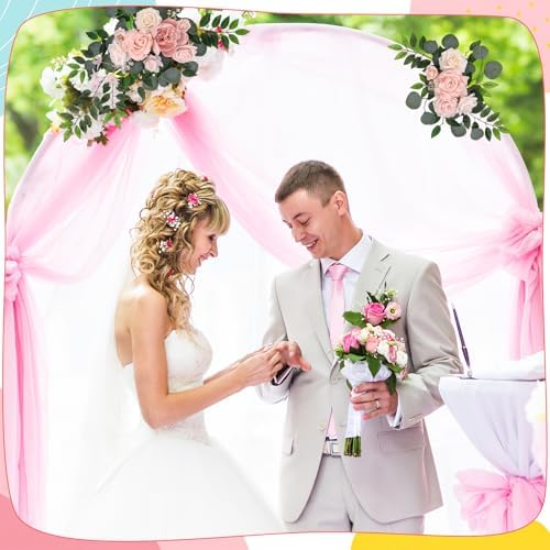 2 Pcs Wedding Arch Decorations, Wedding Arch Flowers Swag, alternate view 2