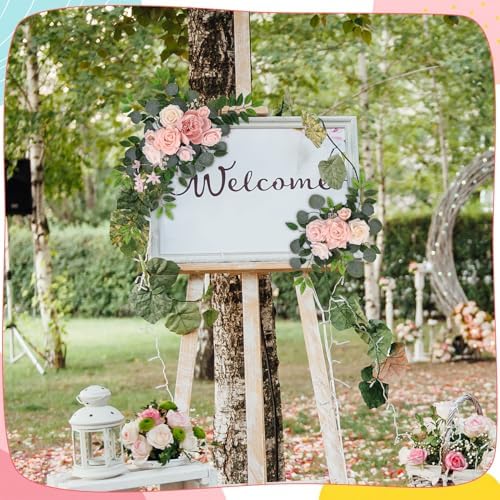 2 Pcs Wedding Arch Decorations, Wedding Arch Flowers Swag, alternate view 4
