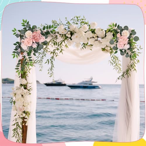 2 Pcs Wedding Arch Decorations, Wedding Arch Flowers Swag, alternate view 5