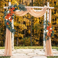 2 Pcs Wedding Arch Flowers, Large Artificial Flower Swags, Orange in Orange