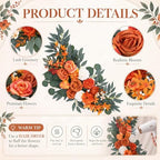 2 Pcs Wedding Arch Flowers, Large Artificial Flower Swags, Orange in Orange, alternate view 6