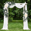 2 Pcs Wedding Arch Flowers, Large Artificial Flower Swags, White in White