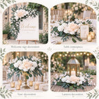 2 Pcs Wedding Arch Flowers, Large Artificial Flower Swags, White in White, alternate view 4