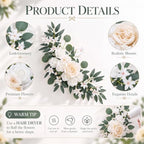 2 Pcs Wedding Arch Flowers, Large Artificial Flower Swags, White in White, alternate view 5